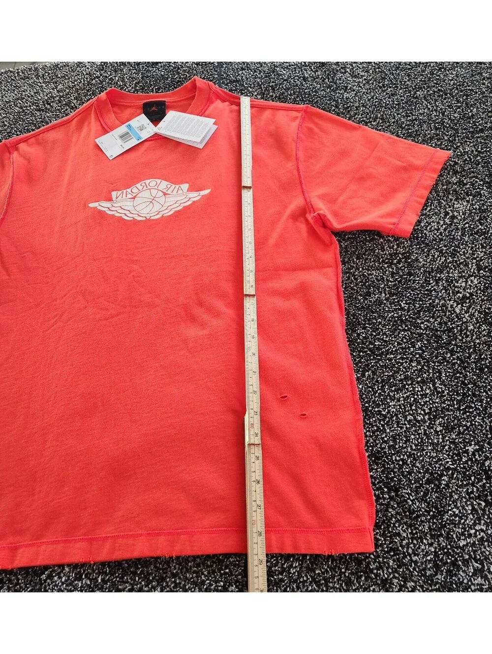 NEW Nike Air Jordan Rare Air Distressed S/s Shirt Mens Medium Sail Chile Cotton